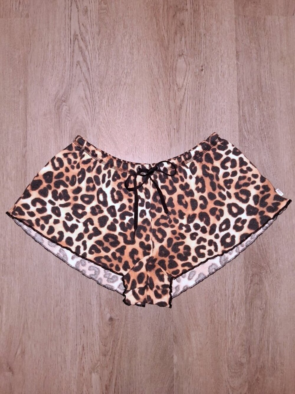 Victoria's Secret PINK Leopard Print Waffle Knit Pajama Sleep Shorts Size XS